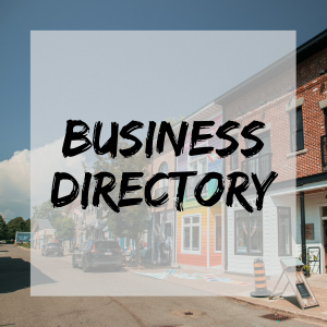 business directory with picture of snowy street